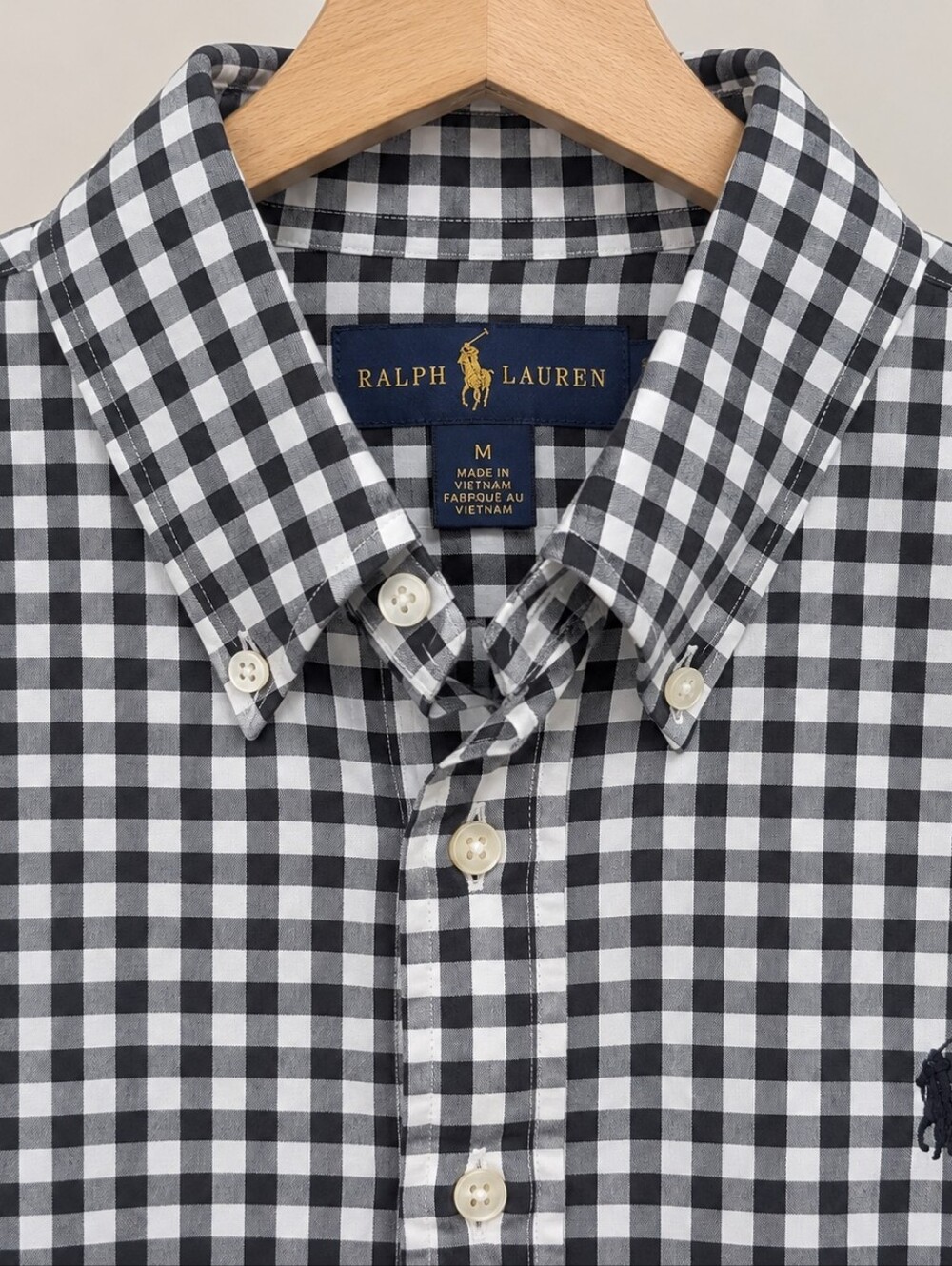 Ralph Lauren Slim Fit Button Up Shirt Size Medium - Black And White
